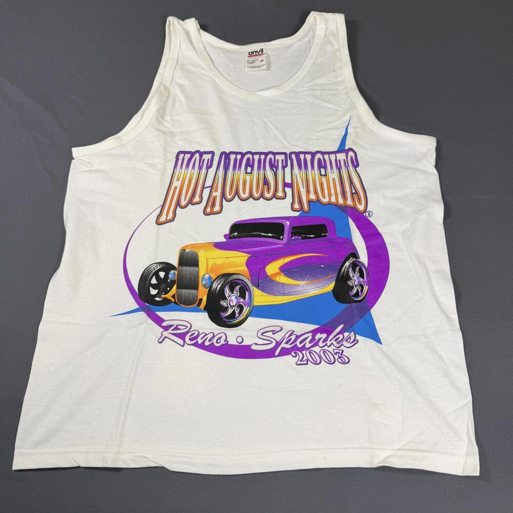 Vintage Hot August Nights Hot Rod Reno 2003 Sleeveless Shirt Men's Medium